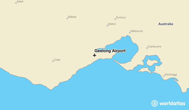 Geelong Airport location on a map