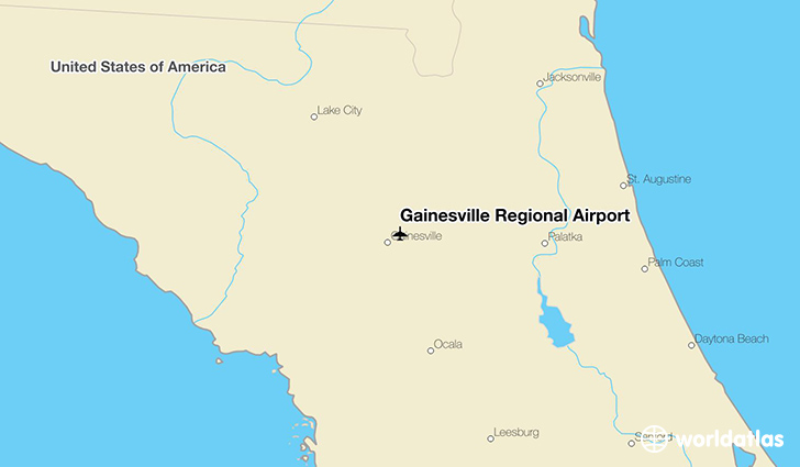 Gainesville Regional Airport location on a map