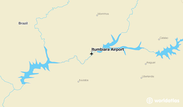 Itumbiara Airport location on a map