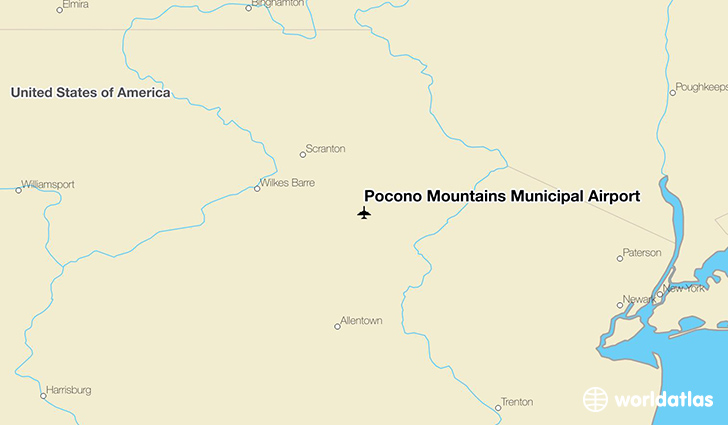 Pocono Mountains Municipal Airport location on a map