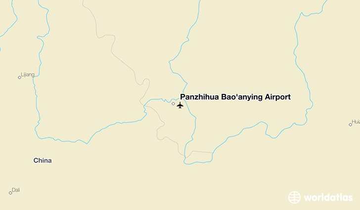 Panzhihua Bao'anying Airport location on a map