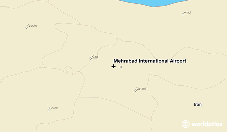 Mehrabad International Airport location on a map
