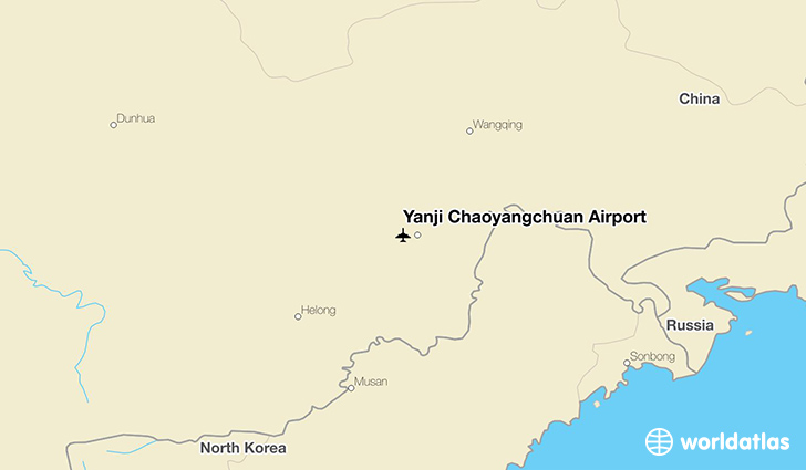 Yanji Chaoyangchuan Airport location on a map