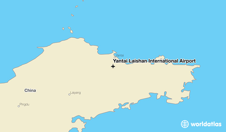 Yantai Laishan International Airport location on a map