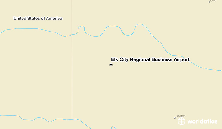 Elk City Regional Business Airport location on a map
