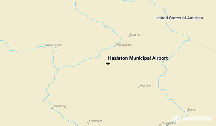 Hazleton Municipal Airport location on a map
