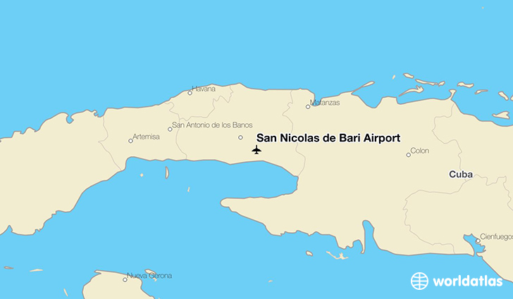 San Nicolás de Bari Airport location on a map