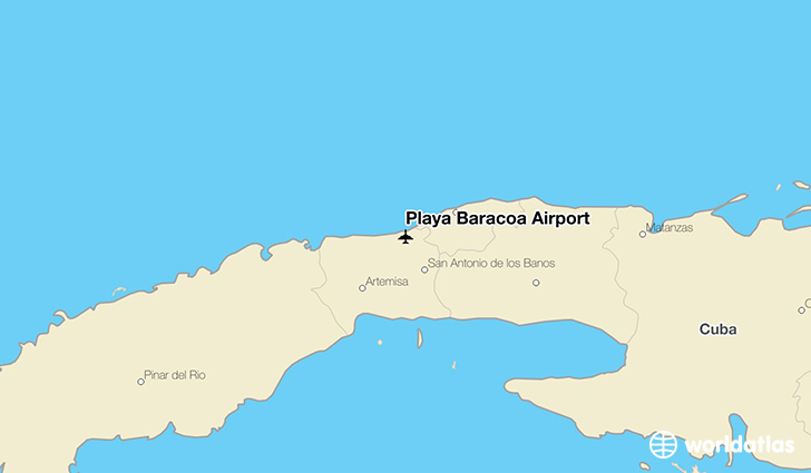 Playa Baracoa Airport location on a map