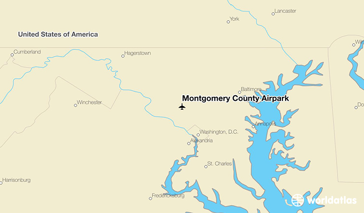 Montgomery County Airpark location on a map