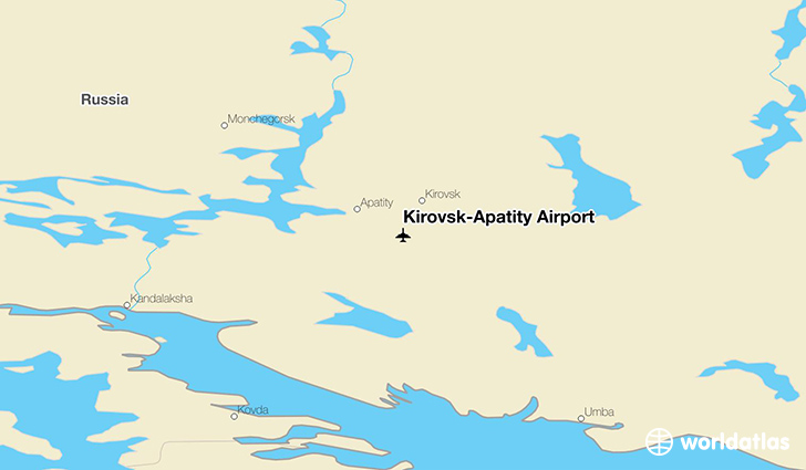 Kirovsk-Apatity Airport location on a map