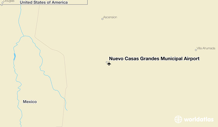 Nuevo Casas Grandes Municipal Airport location on a map