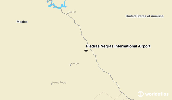 Piedras Negras International Airport location on a map