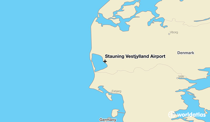 Stauning Vestjylland Airport location on a map