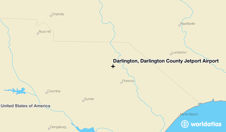 Darlington, Darlington County Jetport Airport location on a map