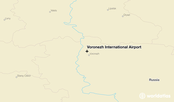 Voronezh International Airport location on a map
