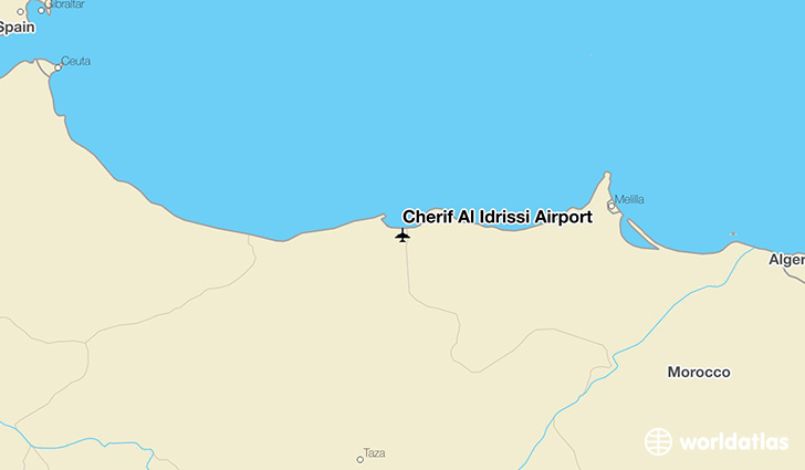 Cherif Al Idrissi Airport location on a map