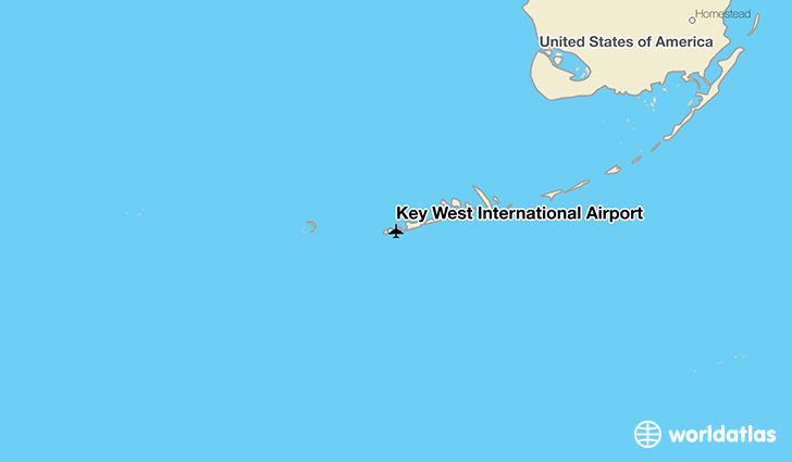 Key West International Airport location on a map