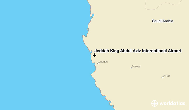 Jeddah King Abdul Aziz International Airport location on a map