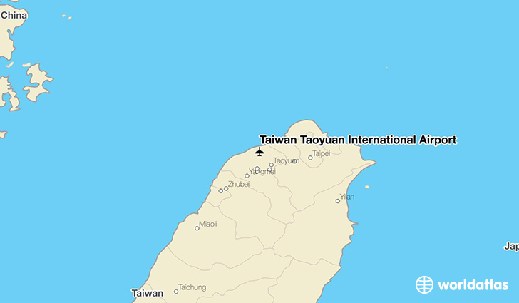 Taiwan Taoyuan International Airport location on a map