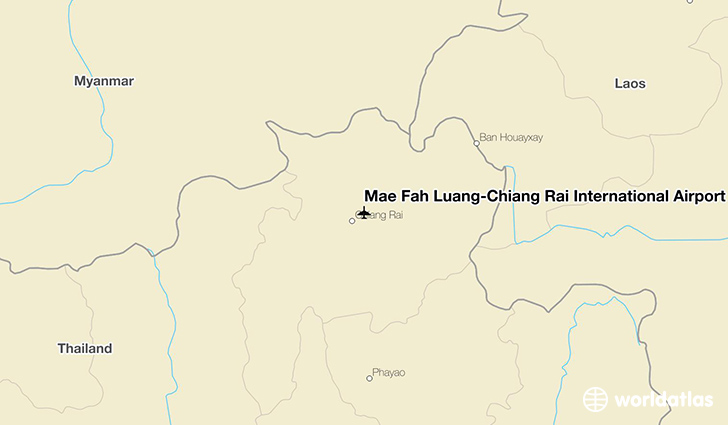 Mae Fah Luang-Chiang Rai International Airport location on a map