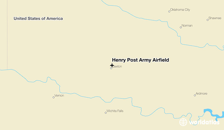 Henry Post Army Airfield location on a map