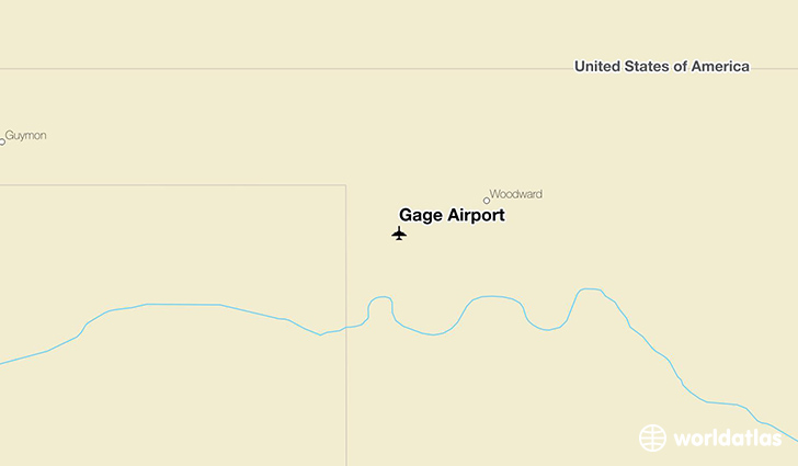 Gage Airport location on a map
