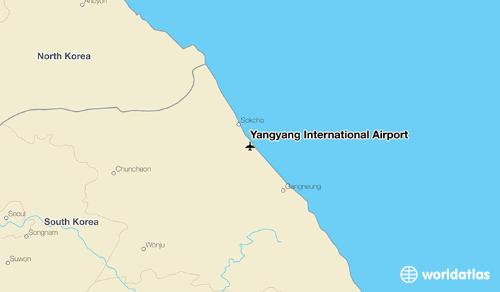 Yangyang International Airport location on a map