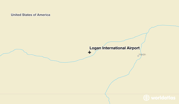 Logan International Airport location on a map