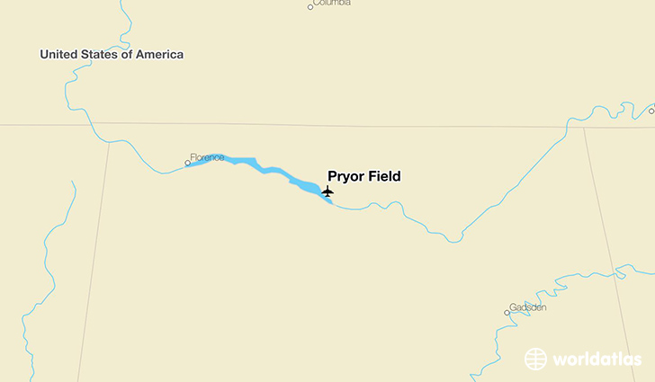 Pryor Field location on a map
