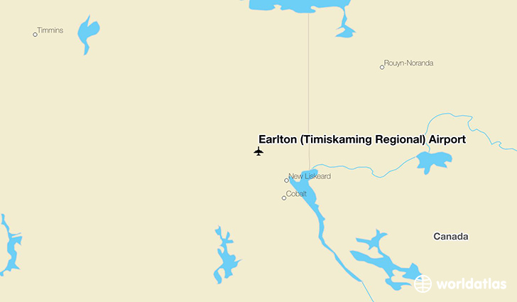 Earlton (Timiskaming Regional) Airport location on a map