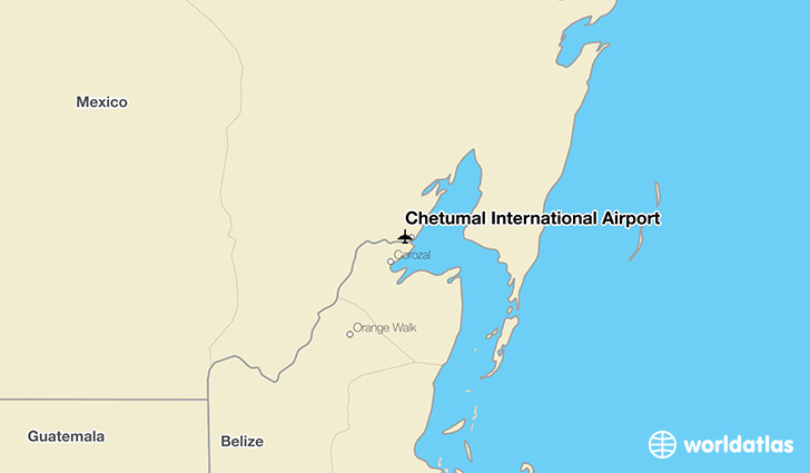 Chetumal International Airport location on a map