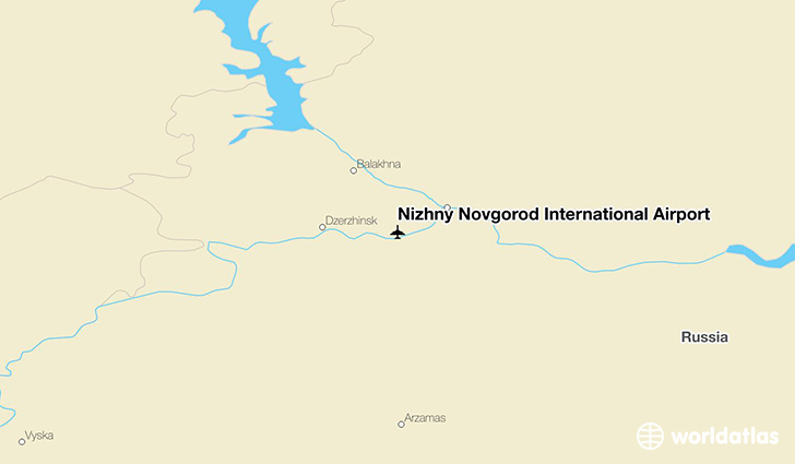 Nizhny Novgorod International Airport location on a map