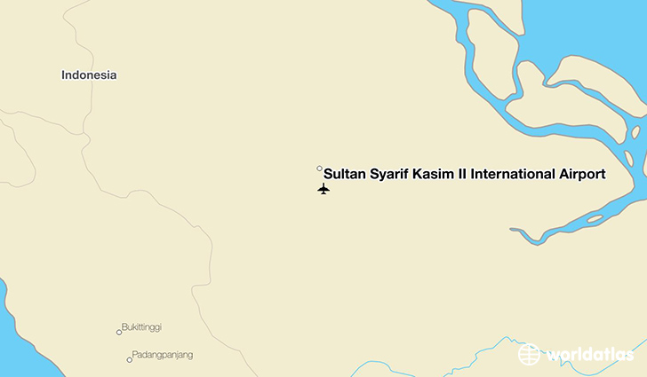 Sultan Syarif Kasim II International Airport location on a map