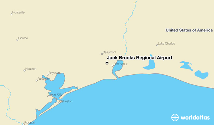 Jack Brooks Regional Airport location on a map