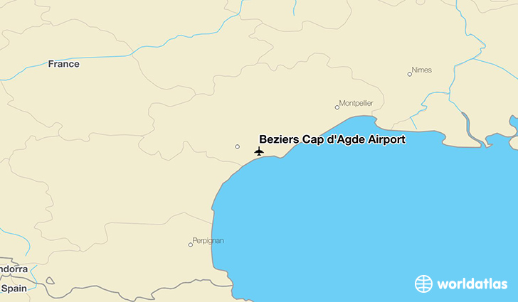 Béziers Cap d'Agde Airport location on a map