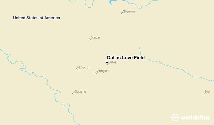 Dallas Love Field location on a map