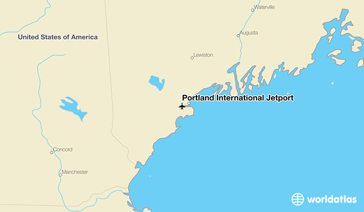 Portland International Jetport location on a map