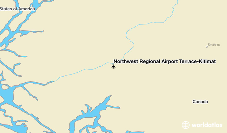 Northwest Regional Airport Terrace-Kitimat location on a map