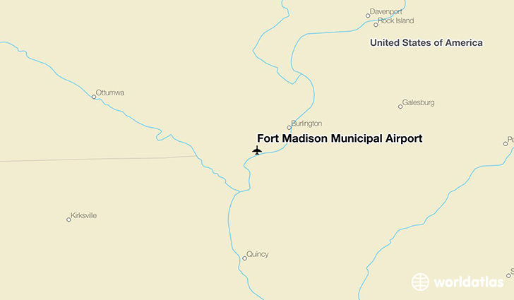 Fort Madison Municipal Airport location on a map