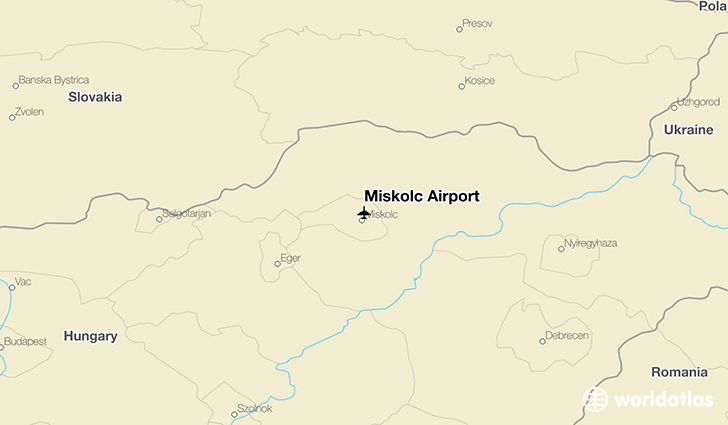 Miskolc Airport location on a map
