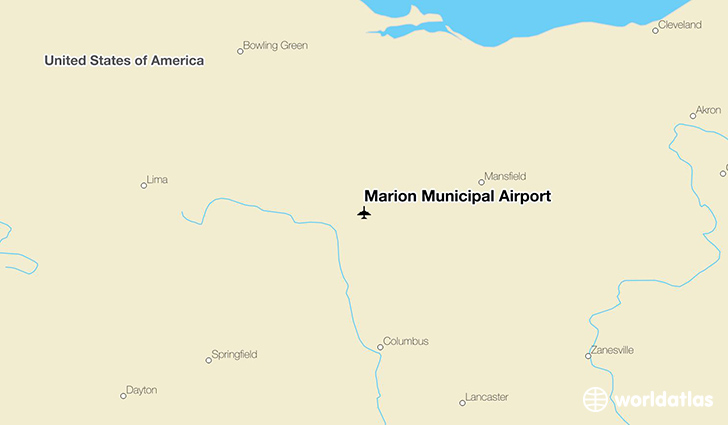 Marion Municipal Airport location on a map