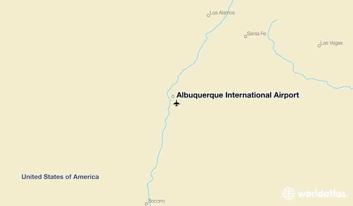 Albuquerque International Airport location on a map
