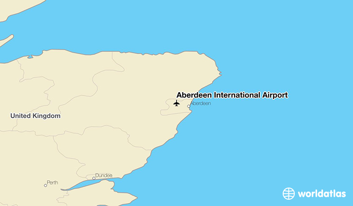 Aberdeen International Airport location on a map