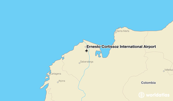 Ernesto Cortissoz International Airport location on a map