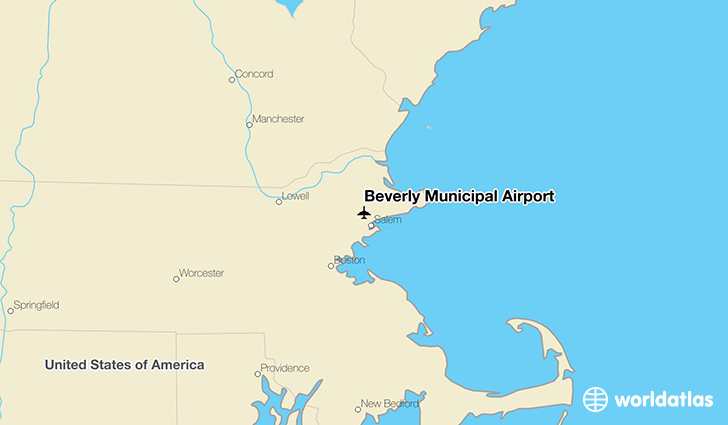 Beverly Municipal Airport location on a map