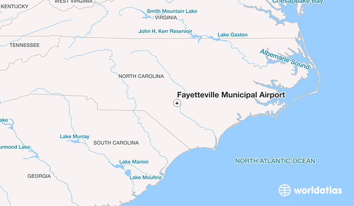 Fayetteville Municipal Airport location on a map