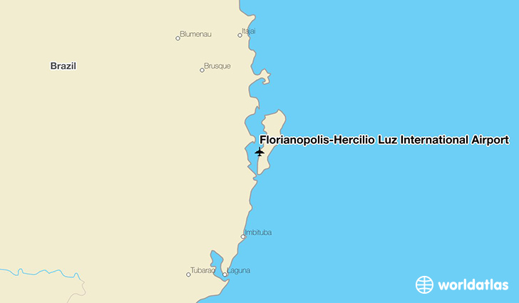 Florianópolis-Hercílio Luz International Airport location on a map