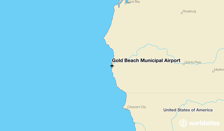 Gold Beach Municipal Airport location on a map