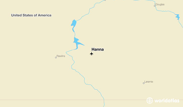 Hanna location on a map