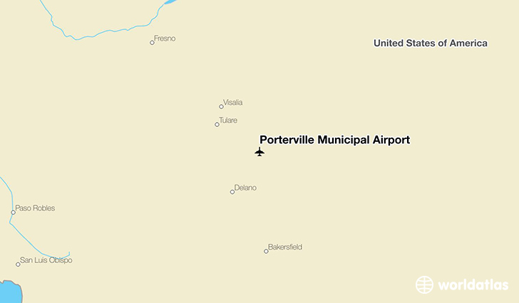 Porterville Municipal Airport location on a map